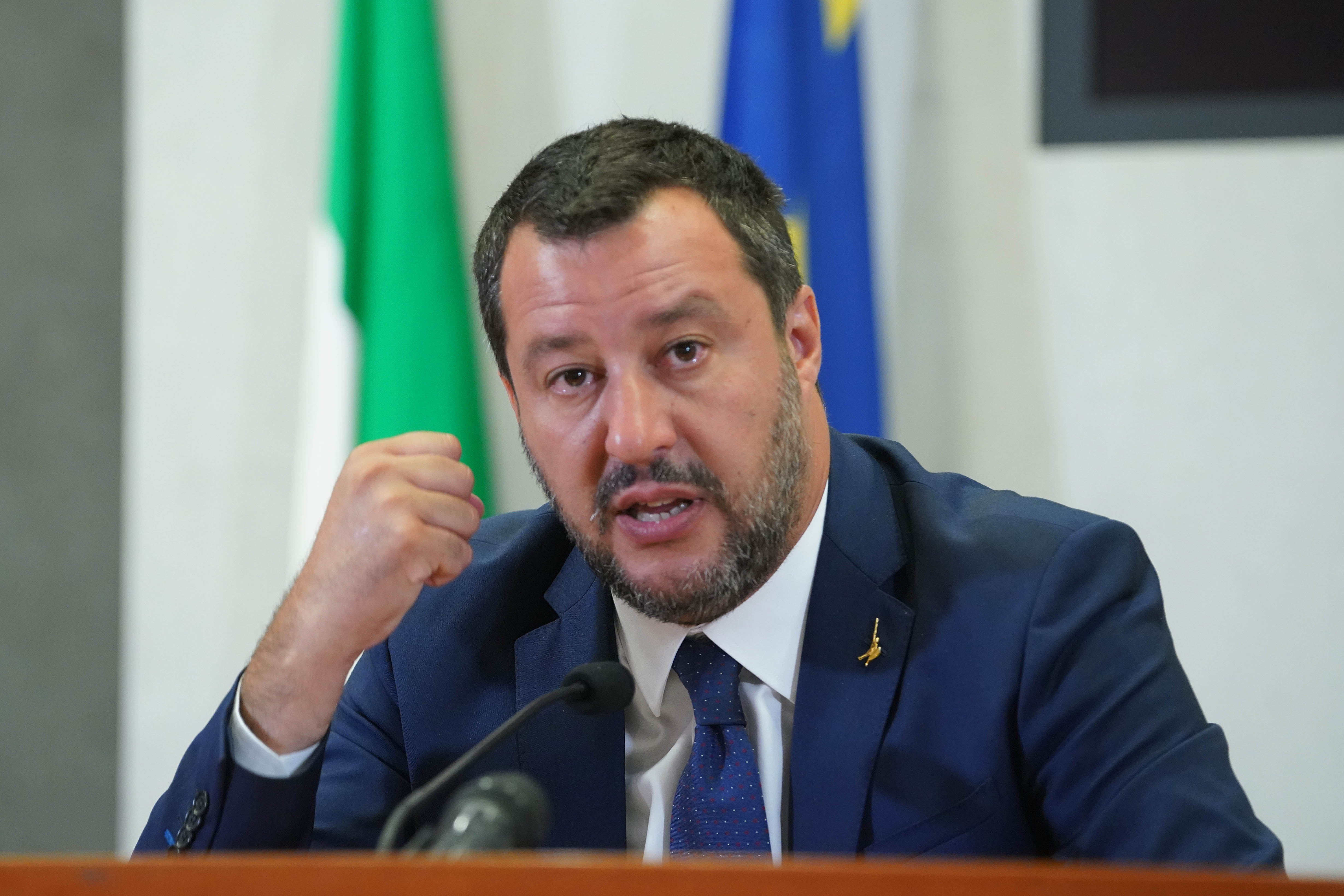 VIMINALE, CONFERENZA STAMPA MATTEO SALVINI DOPO L'INCONTRO CON I SINDACATI