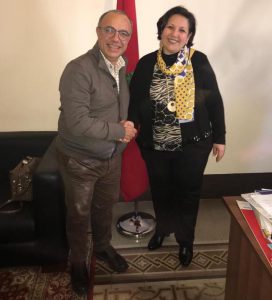 Il Presidente del Distretto della Pesca, Nino Carlino, ed il Console Generale del Marocco, Fatima Baroudi.