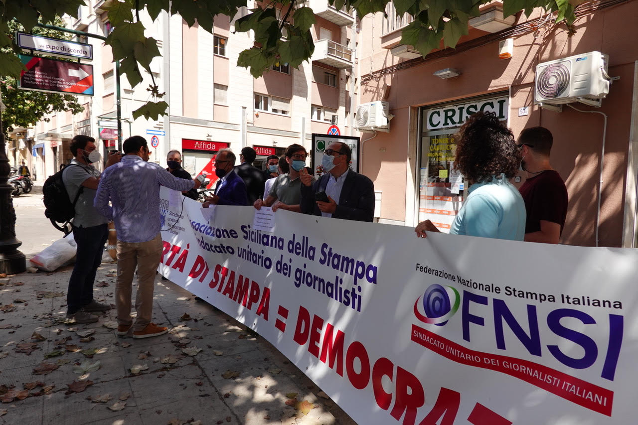 Giornalisti a Palermo sit-in