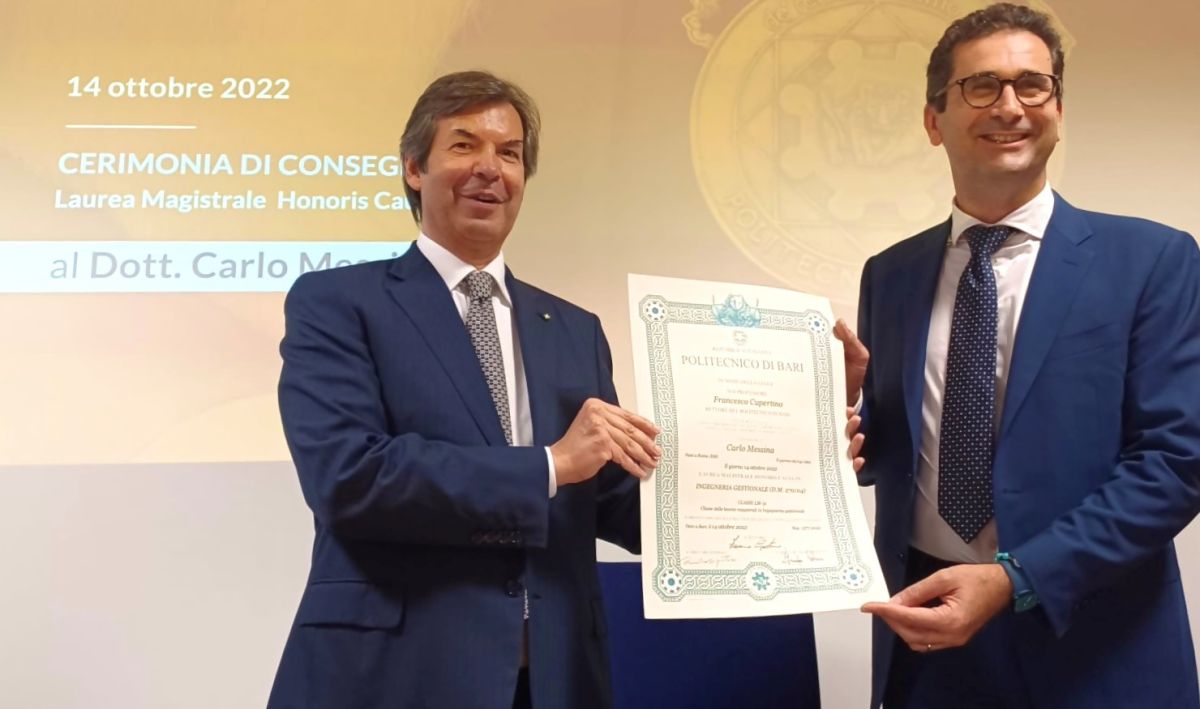 Dal Politecnico di Bari laurea honoris causa al Ceo di Intesa Sanpaolo