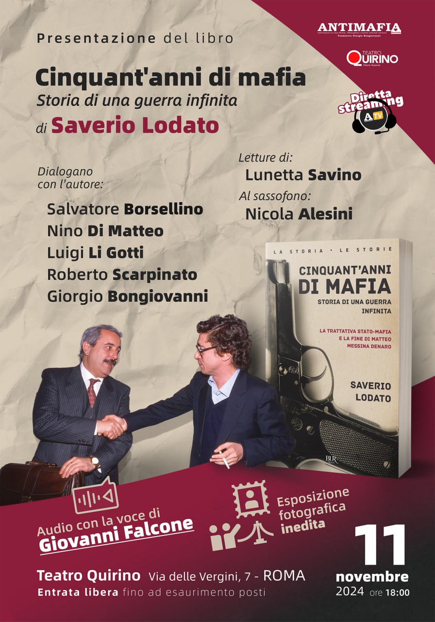 PRESENTAZIONE DEL LIBRO CINQUANT'ANNI DI MAFIA - 11 NOVEMBRE