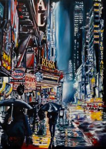 new york notturno-olio su tela-2023-collezione privata