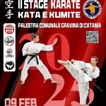 Locandina - Il 9 febbraio 2025 stage karate a Gravina di Catania