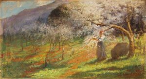 O. Tomaselli Mandorli in fiore, pastello su tela, 1910, Segretariato Generale della Presidenza della Repubblica