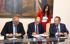 da sx. Lagalla, Schifani, Mariani