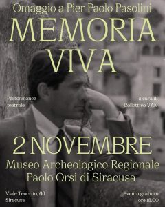 Memoria Viva 🎭 Nel cinquantesimo anniversario della scomparsa di Pier Paolo Pasolini, il Museo
