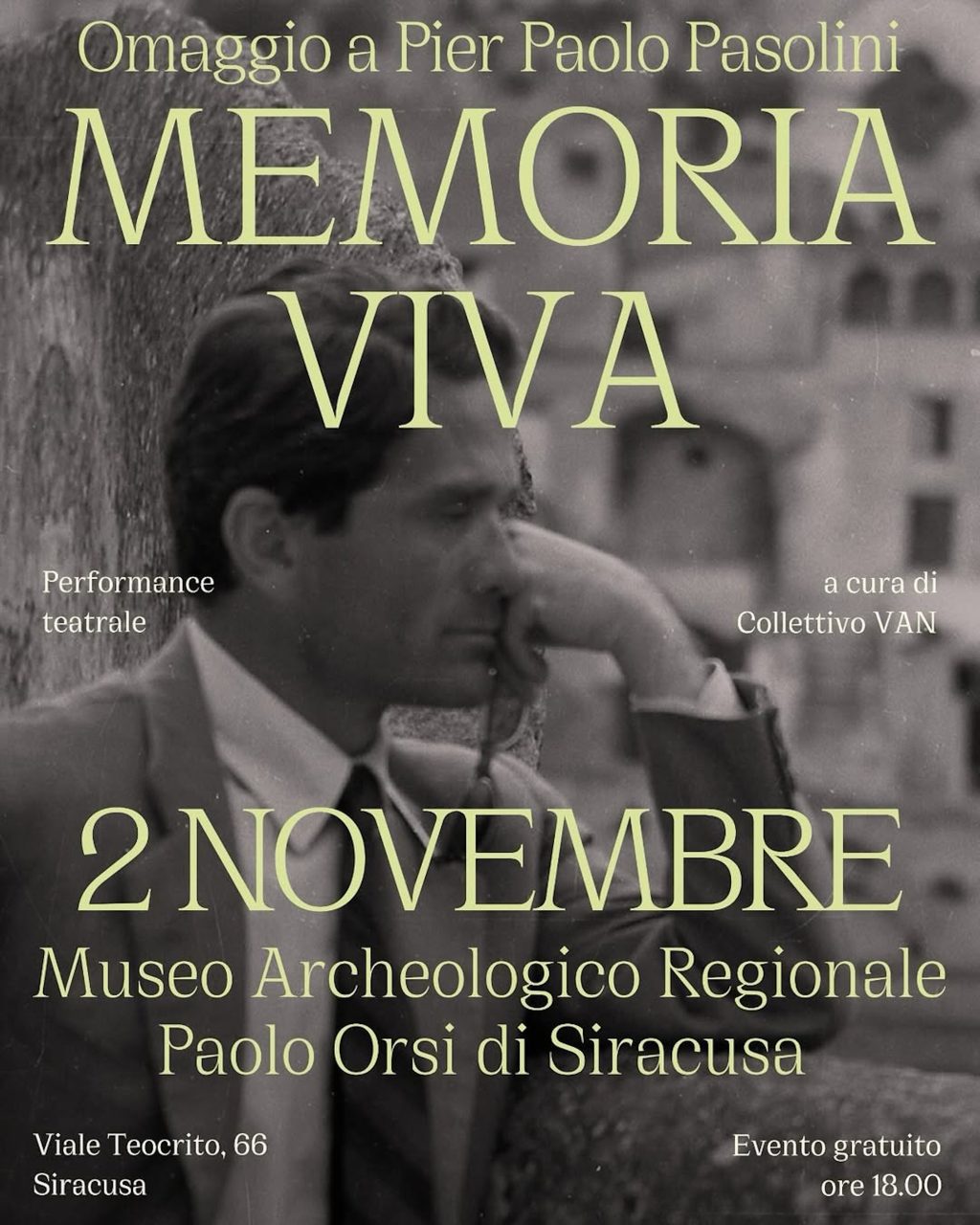 Memoria Viva 🎭 Nel cinquantesimo anniversario della scomparsa di Pier Paolo Pasolini, il Museo