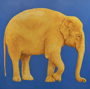 VALENTINA DE MARTINI_Elefante ocra_2023_ 100x100